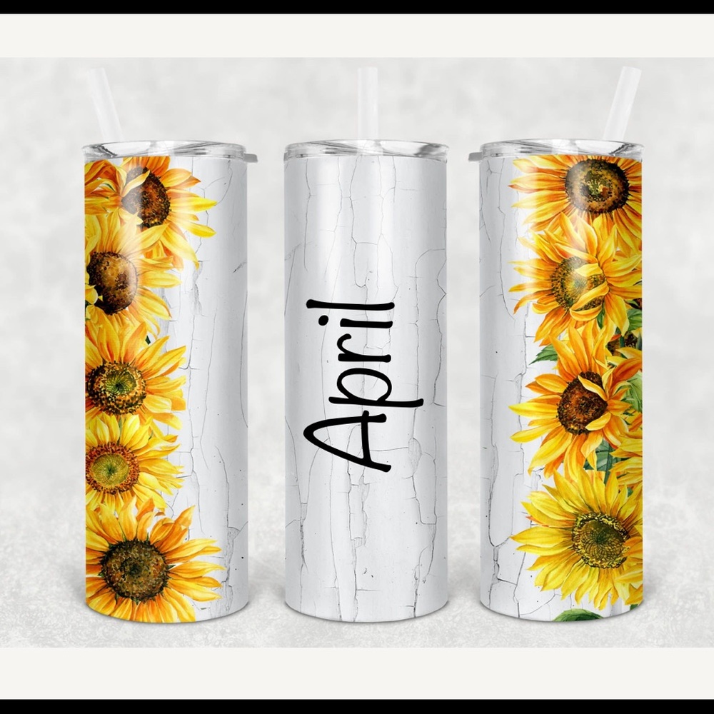 Made2order personalized Sunflower 20oz tumbler